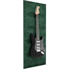 (Green) Guitar Wall Mount with Acoustic Panels – Sound-Absorbing Wall Display for Electric Guitars – 125x50cm
