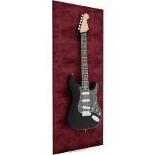 (Burgundy) Guitar Wall Mount with Acoustic Panels – Sound-Absorbing Wall Display for Electric Guitars – 125x50cm