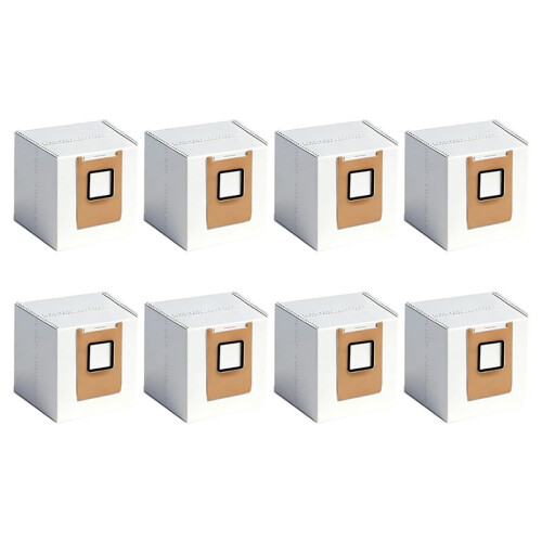 8pcs Replacement Dust Bags Compatible for  Omni E25 E28 C28 Robot Vacuum 3-Layer Leak-Proof Dust Bags