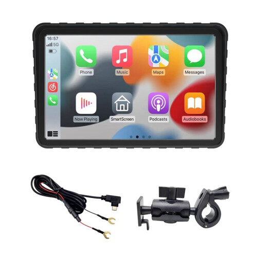 Motorcycle Wireless CarPlay Android Auto Screen, 7 Inch Waterproof Navigation Screen for Motorcycle Tours, 2