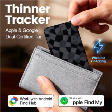 Wallet Tracker Wiederaufladbarer Dual-System-Gegenstandsfinder für "Find My" IOS & für Android"Find Hub Device"-App