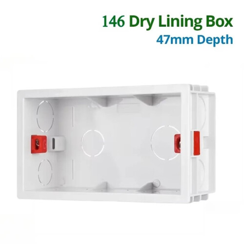 Dry Lining Box Gypsum Board Drywall Plaster Board 47mm Depth Wall  Box Socket Cassette Screw Hole Space 120mm 2pc 2