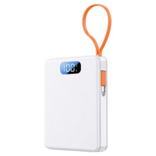 Solder-Free Battery Case for 4pcs 18650 Cells, DIY Power Bank Shell with Integrated Type-C Cord, No Battery White