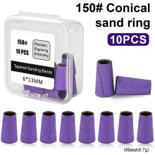 Nail Sanding Bands Tapered Sanding Cap 150/240 Grit Kit for Gel Polish Removal Manicure Pedicure Tools 150