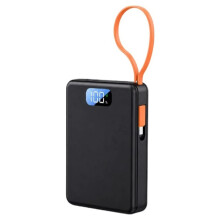 Solder-Free Battery Case for 4pcs 18650 Cells, DIY Power Bank Shell with Integrated Type-C Cord, No Battery Black