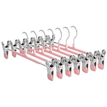 20 Pack Black Pants Hangers with Clips, Non-Slip Space Saving Closet Organizer for Jeans Trousers Skirts