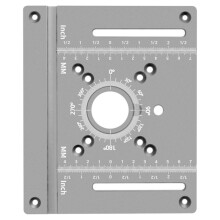 Frästisch-Einsatzplatte - Holzbearbeitungs-Frästisch-Einsatz (Kompatibel mit Kompakt- und Standard-Fräsen) Silber
