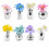 8Pcs Silver Ceramic Vase Magnets with Artificial Flowers, Embedded Strong Magnets for Secure Hold  Fridge, Lockers 1
