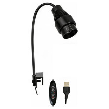 LED Aquarium Spotlight 15-60 Adjustable Focus 3-Color with Cycle Timer Cooling Fan USB Clip- Light for Fish Tank 16W
