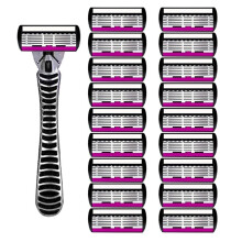 High Quality  Safety Shaver Blade 6 Layer German Metal Shaving Cartridges Compatible Mach Shaver 1+18