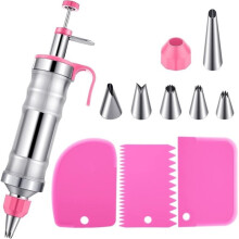 1 Set Roestvrijstalen Spuitmondjes en Decoratiespuiten voor Desserts - Herbruikbaar Decoratiegereedschap voor Taarten en Cupcakes A