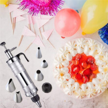 1 Set di Siringhe e Beccucci per Decorare Dolci In Acciaio Inossidabile - Strumento Riutilizzabile per Decorare Torte e Cupcake B