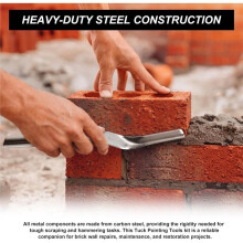 6 Pack Double Ended Brick Jointer and TuckPointer Set with Masonry Brush,Heavy Duty Masonry Tools for Mortar Repointing
