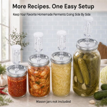 Fermentatiedeksels, Luchtsluisdeksels voor Mason Jars met Brede Opening (237-1,9 Liter) voor Fermentatie, voor Mason Jars met Brede Opening (2,4-1,9