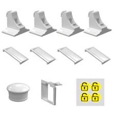 Magnetische Schrankschlösser Zur Kindersicherung - 4er-Pack Versteckte Kindersicherungen mit 1 Schlüssel, für Schubladen- und Schrankverschlüsse