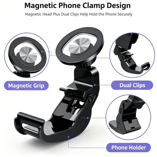 Magnetic Phone Clip for Game Controller, Adjustable Bracket for  Controller, Universal, Simple Stand for 2