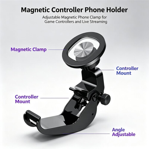 Support Magnétique pour Manette de Jeu, Support Ajustable pour Manette pour , Universel, Support Simple pour