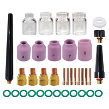 35-Delige TIG Stubby Air Lens 10 Glazen Cup Reserveonderdelenset, Praktische Accessoires voor WP9 WP20 WP25 TIG-Lasbrander