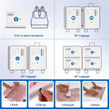 12 Pack Vacuum Storage Bags, Reusable Compressed Sealing Bags for Clothes, Luggage, Travel