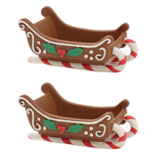 2 Pack Christmas Sleigh Decoration, Resin Tabletop Sleigh Sculpture for Shelf Home Holiday