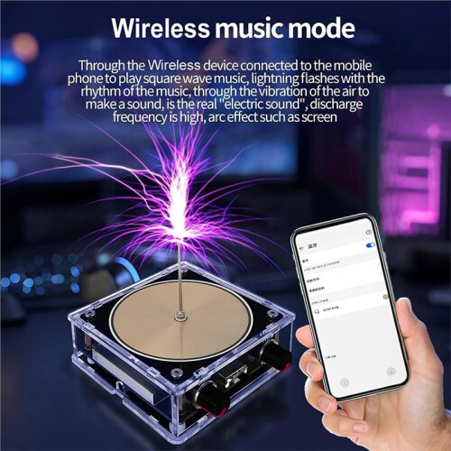 Touchable  Coil  Generator - BT Audio Input Science Experiment Kit for Education & Entertainment UK Plug