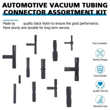 Conjunto de 115 Conectores de Vácuo Resistentes A Calor, 12 Tamanhos, Conector de Tubo de Vácuo Automotivo, Conector em T de Vácuo