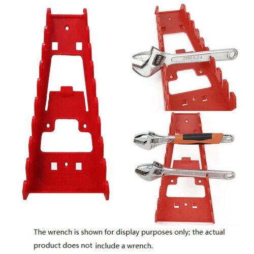 2Pcs Red Wrench Organizer + 2Pcs Black Wrench Organizer Plastic Tray Sockets Storage for Efficient Tool Storage 1