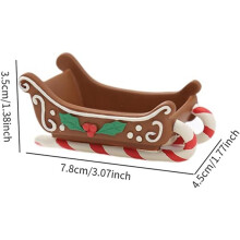 2 Pack Christmas Sleigh Decoration, Resin Tabletop Sleigh Sculpture for Shelf Home Holiday