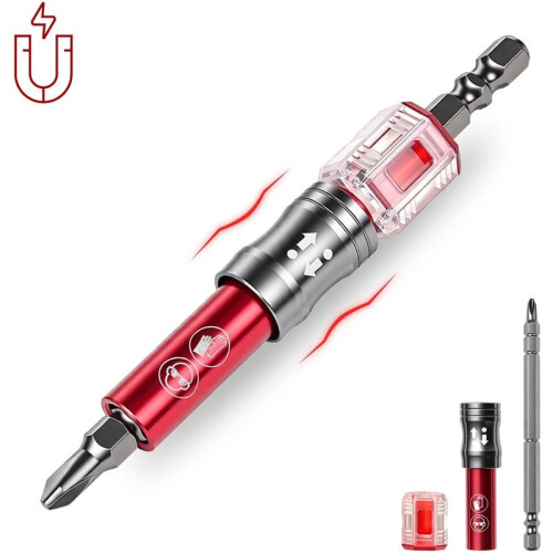 Woodworking Extension Bar Socket with Magnetizier, 1/4" Hex, Quick Release Driver Bit Holder 1