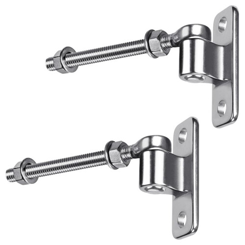 2set 10'' J Bolt Gate Hinge and Wall Mount Hinge Chain-Link Fence Posts, Heavy Duty 304 Stainless Steel 1