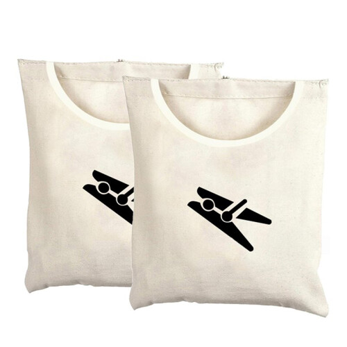 2pcs Clothespin Bag Hanging Storage Holder with Large U-Shaped Opening for Easy Access
