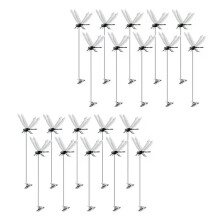 Lot de 20 Pinces à Mouches Libellule D'Extérieur - Pince à Mouches Libellule 3D pour la Décoration Intérieure