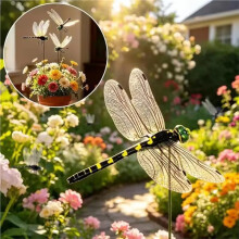 20 Pcs Outdoor Simulation Dragonfly Clip - 3D Dragonfly Clip Fly Repellent Tool for Home Decoration