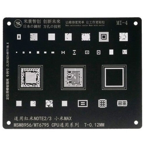 Reballing-stencil voor Xiaomi Note 2 3 Mijing BGA mi4 1