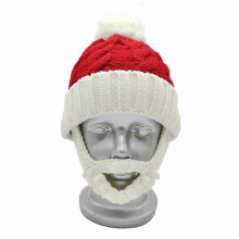 Gorro de Papá Noel con barba, gorro de punto cálido de invierno para adultos y niños, decoraciones navideñas para cosplay, fiestas de Navidad y r