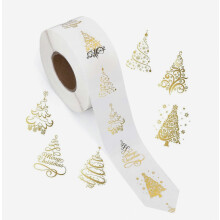 500 stuks vrolijke kerststickers, kerstboomstickers, decoratieve stickers voor bewaarpotten, laptops, waterflessen, meerkleurig