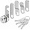 Lock, 4 Keys, Comes with 5 Different Lock Plates, Letter Box Lock 16 mm, Locker Lock, 1
