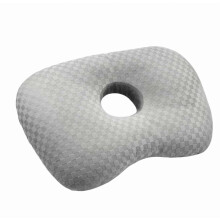 Oorpiercingkussen voor zijslapers met een oorgat van 3,5 inch (ca. 9 cm), CNH pijnverlichting, verstelbare vulling, grijs polyester.