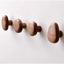 Set mit 4 Wandgarderoben aus Holz, handgefertigte Haken aus Naturholz für Mäntel, Handtücher und Hüte, minimalistisches Design