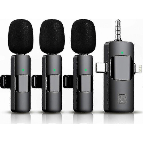 2026 Wireless Lavalier Microphone for iPhone Android Camera, Noise Reduction 7H Battery