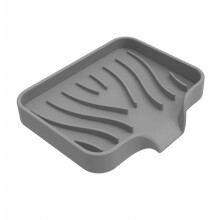 2er-Pack Silikon-Seifenschalen mit Abfluss – Selbstentleerende Seifenablage für Dusche und Küche, Grau, Pro