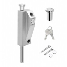 Thickened Wooden Door Spring Floor Lock, Vertical Barrels Bolt Latch, Silver
