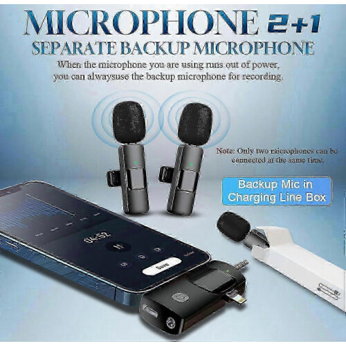 2026 Wireless Lavalier Microphone for iPhone Android Camera, Noise Reduction 7H Battery 1