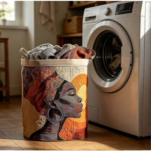 Large Capacity Foldable Quilted Laundry Basket, Storage Hamper with Handles, Size L 2