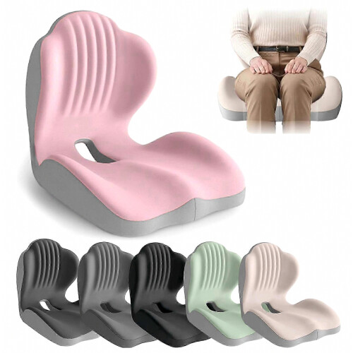 Ergonomic Memory Foam Seat Cushion, L-Shaped Hollow Design featuring Lumbar Support 1