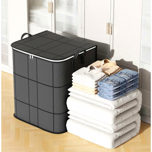 Extra Large Foldable Storage Bin – with Handles & Zipper – for Bedding & Clothes 2