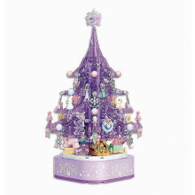 Weihnachtsbaum-Spieluhr-Bausatz mit LED-Licht, drehbaren Spieluhr-Steinen, Traum-Weihnachtsgeschenkset zum Selberbauen aus Kunststoff