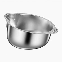 Colador de cocina con asas, colador de acero inoxidable 3 en 1 para lavar