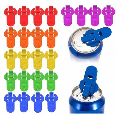 24 PCS Beer Can Opener Tool with Colorful Leakproof Protector Cap Manual