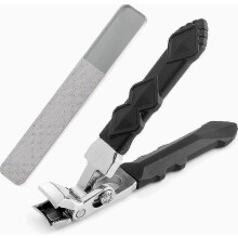 Stainless Steel Foot Nail Clippers with Collection Container - Wide Jaw, Ideal for Seniors in Europe